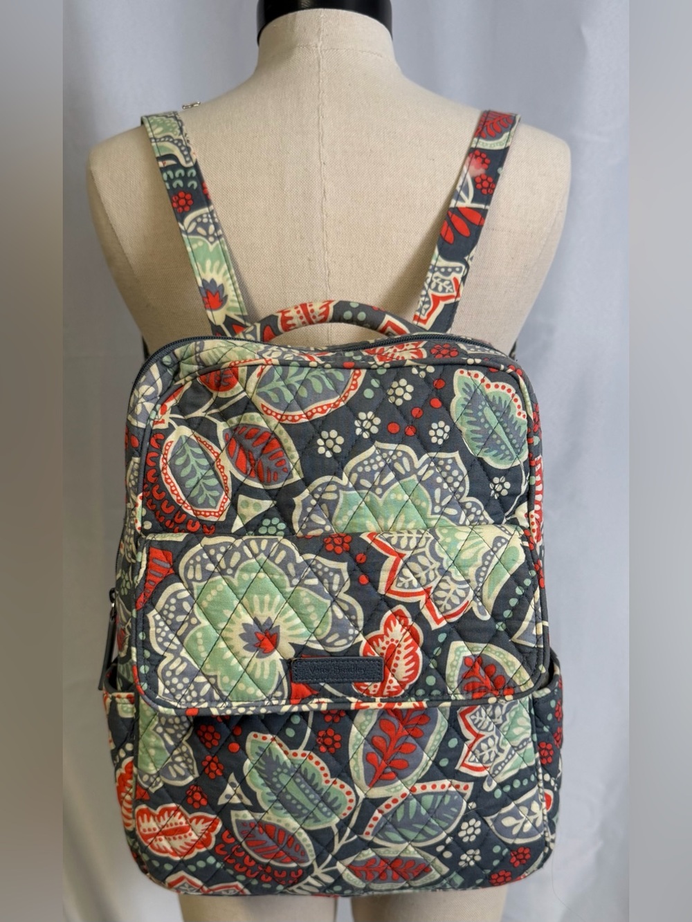 Vera Bradley Quilted Mini Backpack Navy Floral Travel Bag Boho